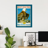 ヴィンテージハゲ・イーグル貯蓄債戦争ポスター ポスター (ホームオフィス)