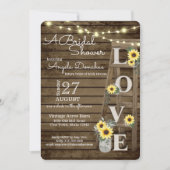 ヴィンテージハシゴとヒマワリブライダルシャワー 招待状 (正面)