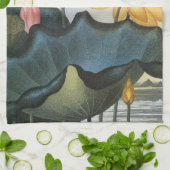 ヴィンテージハスの花エジプトの神聖な豆 キッチンタオル (折り畳み)