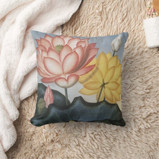 ヴィンテージハスの花エジプトの神聖な豆 クッション (ブランケット)