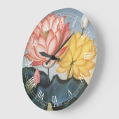ヴィンテージハスの花エジプトの神聖な豆 ラージ壁時計 (傾斜)