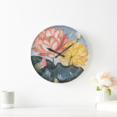 ヴィンテージハスの花エジプトの神聖な豆 ラージ壁時計 (ホーム)