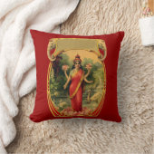 ヴィンテージハス花ヒンドゥー教の女神ラクシュミ クッション (ブランケット)