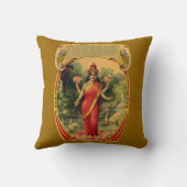 ヴィンテージハス花ヒンドゥー教の女神ラクシュミ クッション (裏面)