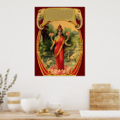 ヴィンテージハス花ヒンドゥー教の女神ラクシュミ ポスター (キッチン)