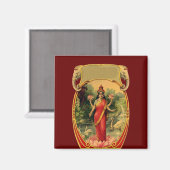 ヴィンテージハス花ヒンドゥー教の女神ラクシュミ マグネット (正面/裏面)