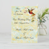 ヴィンテージハチドリ結婚式招待状 招待状 (スタンド正面)