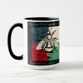 ヴィンテージハチ昆虫カラフルイラストレーション マグカップ (左)