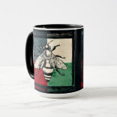 ヴィンテージハチ昆虫カラフルイラストレーション マグカップ (正面左)