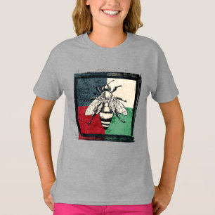 ヴィンテージハチ昆虫カラフルイラストレーション Tシャツ