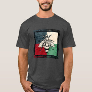 ヴィンテージハチ昆虫カラフルイラストレーション Tシャツ