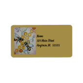 ヴィンテージハチNo.5ハニカムウォーターカラーアート ラベル (正面)