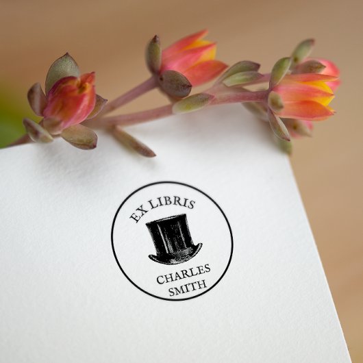 ヴィンテージハットエックスライブラスブックプレート セルフインキングスタンプ