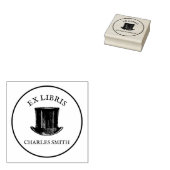 ヴィンテージハットエックスリビスブックプレートウッドアートスタンプ ラバースタンプ (押印)