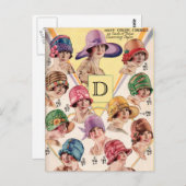 ヴィンテージハットカスタムズモノグラムポストカード ポストカード (正面/裏面)