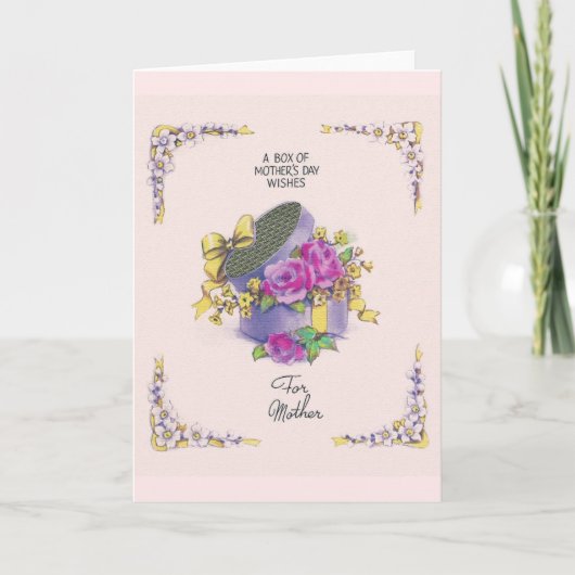 ヴィンテージハットボックス花母のデイカード カード (正面)