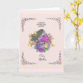 ヴィンテージハットボックス花母のデイカード カード (黄色い花)