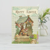 ヴィンテージハッピーイースターの卵つきバニー シーズンカード (スタンド正面)