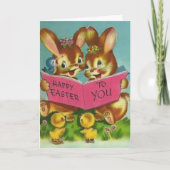 ヴィンテージハッピーイースターへブンニーカスタム復活祭 カード (正面)