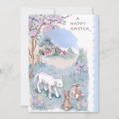 ヴィンテージハッピーイースターウィッシュwithラム&バンニー シーズンカード (正面)