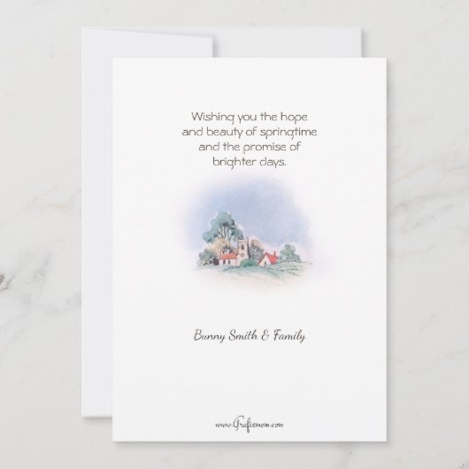 ヴィンテージハッピーイースターウィッシュwithラム&バンニー シーズンカード (裏面)