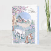 ヴィンテージハッピーイースターウィッシュwithラム&バンニー シーズンカード (正面)
