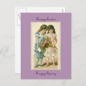 ヴィンテージハッピーイースターガールズ シーズンポストカード (正面/裏面)