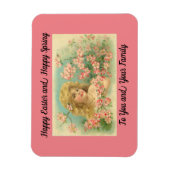 ヴィンテージハッピーイースターガールマグネット マグネット (縦)