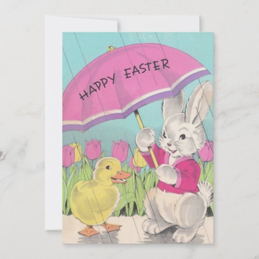 ヴィンテージハッピーイースターチックバニーフローラ シーズンカード (正面)