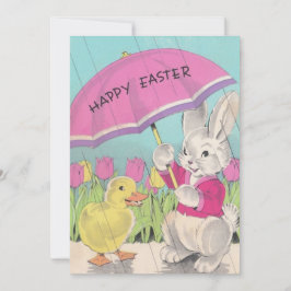 ヴィンテージハッピーイースターチックバニーフローラ シーズンカード