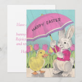 ヴィンテージハッピーイースターチックバニーフローラ シーズンカード (正面/裏面)