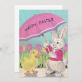 ヴィンテージハッピーイースターチックバニーフローラ シーズンカード (正面/裏面)