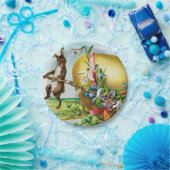 ヴィンテージハッピーイースターバニーラビッツイースターエッグス ペーパープレート (パーティー)