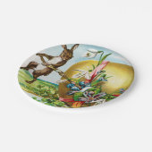 ヴィンテージハッピーイースターバニーラビッツイースターエッグス ペーパープレート (アングル)