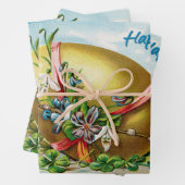 ヴィンテージハッピーイースターバニーラビッツイースターエッグス ラッピングペーパーシート (インサイチュ)