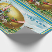 ヴィンテージハッピーイースターバニーラビッツイースターエッグス ラッピングペーパー (角)