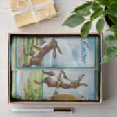 ヴィンテージハッピーイースターバニーラビットイースターエッグ 薄葉紙 (ギフト)