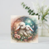 ヴィンテージハッピーイースターバニーラム宗教的 シーズンカード (スタンド正面)