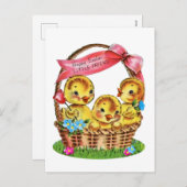 ヴィンテージハッピーイースターリトルフレンドチックス シーズンポストカード (正面/裏面)