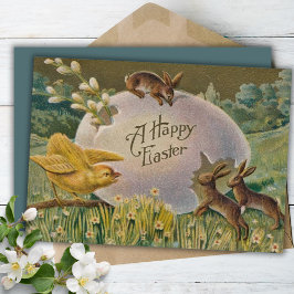 ヴィンテージハッピーイースター卵とバンニカスタムー シーズンカード