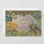 ヴィンテージハッピーイースター卵とバンニカスタムー シーズンカード (正面)