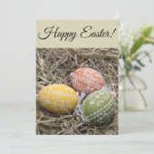 ヴィンテージハッピーイースター卵の挨拶 招待状 (スタンド正面)