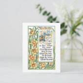 ヴィンテージハッピーイースター華美文字とダフォジル シーズンポストカード (スタンド正面)