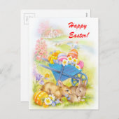 ヴィンテージハッピーイースター シーズンポストカード (正面/裏面)