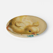 ヴィンテージハッピーイースター（青い花） ペーパープレート (アングル)