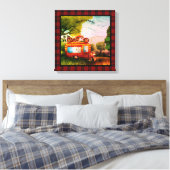 ヴィンテージハッピーキャンパートレーラーゴミ水牛プレイド キャンバスプリント (インサイチュ (寝室))