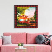 ヴィンテージハッピーキャンパートレーラーゴミ水牛プレイド キャンバスプリント (インサイチュ (リビング))