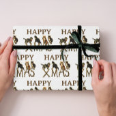 ヴィンテージハッピークリスマスかわいい猫のクリスマス ラッピングペーパー