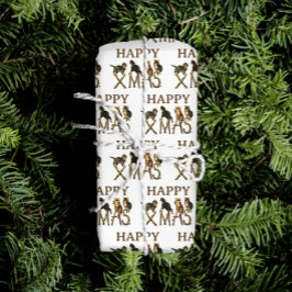 ヴィンテージハッピークリスマスかわいい猫のクリスマス ラッピングペーパー