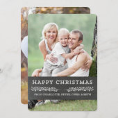 ヴィンテージハッピークリスマスフォトカードチャルクボード シーズンカード (正面/裏面)